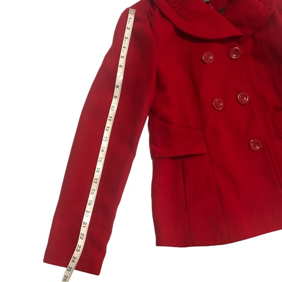 NWOT Forever 21 Stylish Red Fully Lined Peacoat, Size Large - Picture 13 of 13
